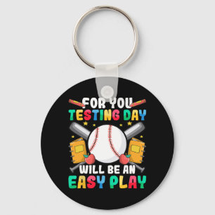 Day Teacher Baseball Testing Day Easy Play Teacher Key Ring
