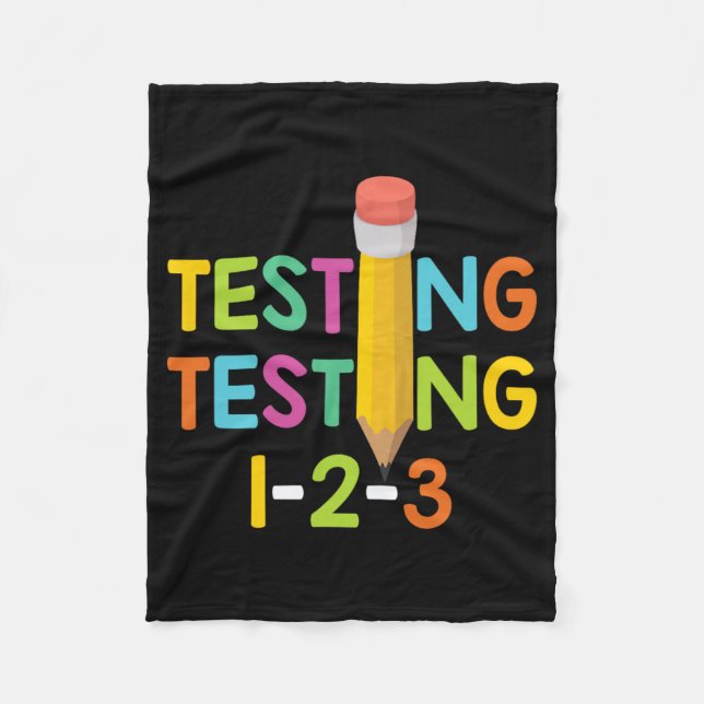 Day Teacher Exam Testing 1-2-3  Fleece Blanket (Front)