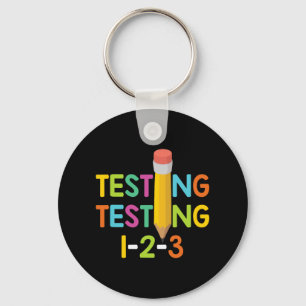 Day Teacher Exam Testing 1-2-3 Key Ring