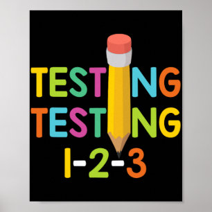 Day Teacher Exam Testing 1-2-3 Poster