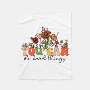 Day Teacher Shirt You Can Do Hard Things Women Kid Fleece Blanket