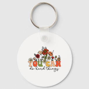 Day Teacher Shirt You Can Do Hard Things Women Kid Key Ring