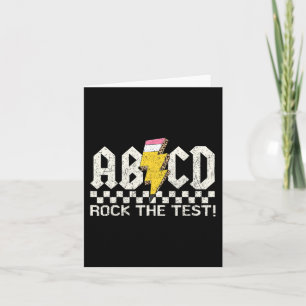 Day Teacher Testing Retro Abcd Rock Test Day Schoo Card