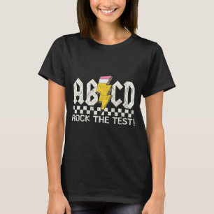 Day Teacher Testing Retro Abcd Rock Test Day Schoo T-Shirt