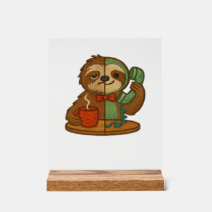 Day-to-Night Sloth Glow-Up Patch � Embroidered Tra Acrylic Sign