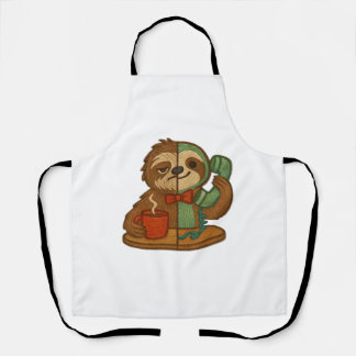 Day-to-Night Sloth Glow-Up Patch � Embroidered Tra Apron