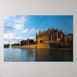 Day to night transition on the Cathedral of Palma Poster