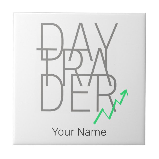 Day Trader and Cryptocurrencies Stock Exchange Ceramic Tile (Front)