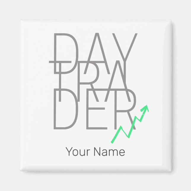 Day Trader and Cryptocurrencies Stock Exchange Magnet (Front)
