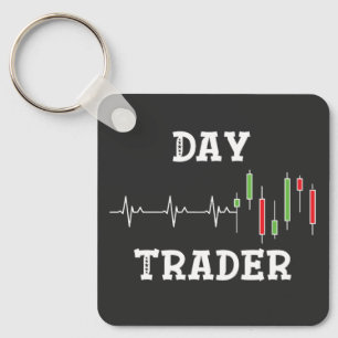 Day Trader Heart Beat  Key Ring