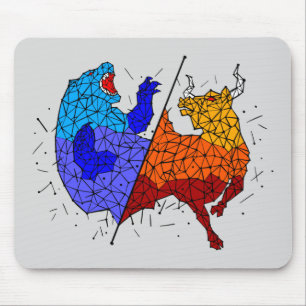 Day Traders Gift - Bull and Bear Constellation Mouse Pad