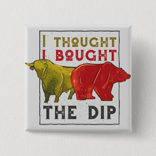 Day Traders Gift - Bull and Bear Quote 15 Cm Square Badge