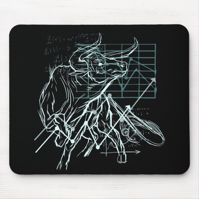 Day Traders Gift - Bull Stock market Mouse Pad (Front)