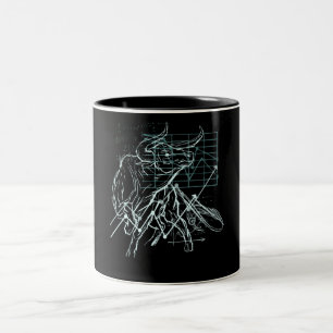 Day Traders Gift - Bull Stock market Two-Tone Coffee Mug