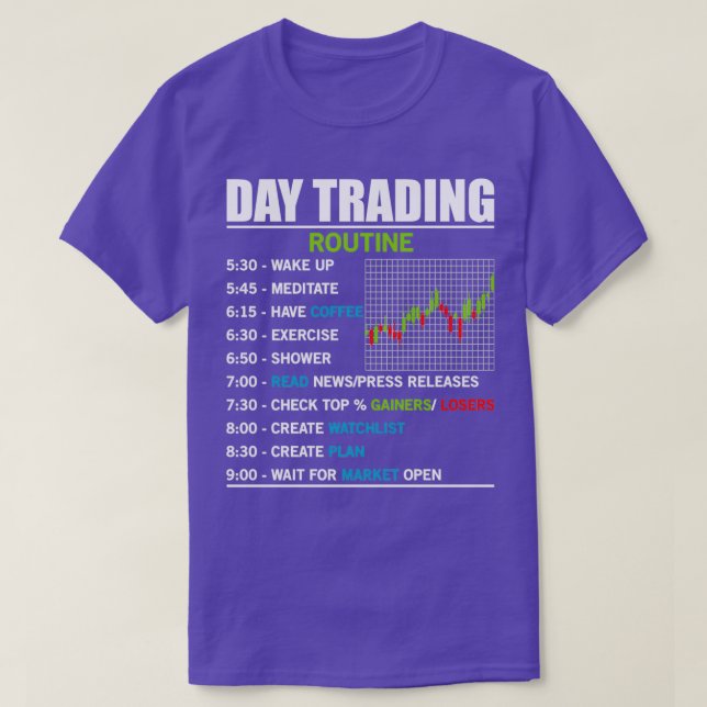 Day trading stock market routine checklist stocks T-Shirt (Design Front)