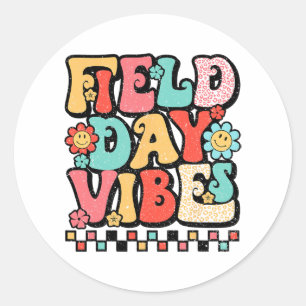 Day Vibes Groovy Summer Teacher Kid Last Day Of Sc Classic Round Sticker