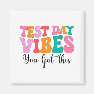 Day Vibes Groovy Testing Day Teacher Student Women Magnet