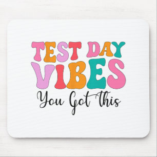 Day Vibes Groovy Testing Day Teacher Student Women Mouse Pad