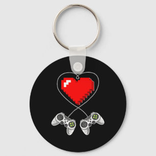 Day Video Game Controller Heart Gamer Gift Boys Key Ring