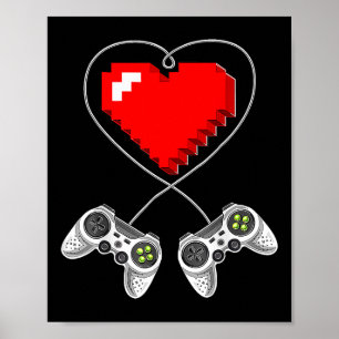 Day Video Game Controller Heart Gamer Gift Boys  Poster