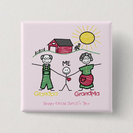 Day with the Grandparent's- 15 Cm Square Badge