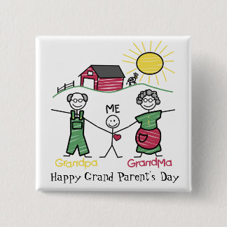 Day with the Grandparent's - 15 Cm Square Badge