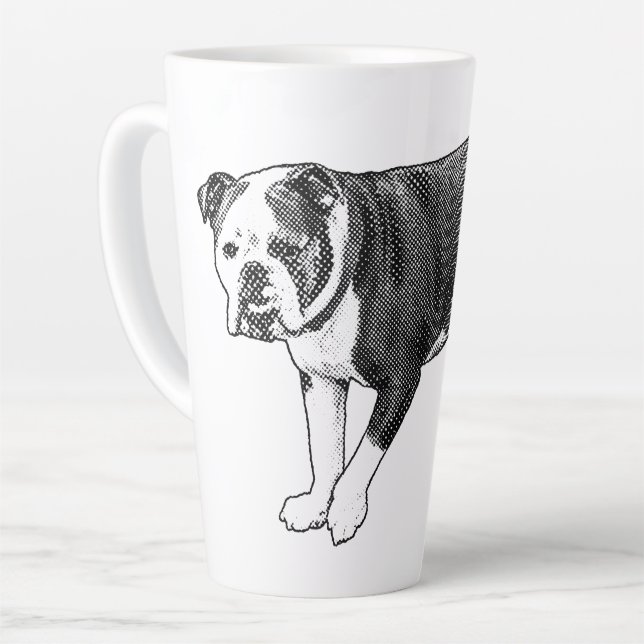 Daybreak Bulldog, Dot Latte Mug (Left Angle)