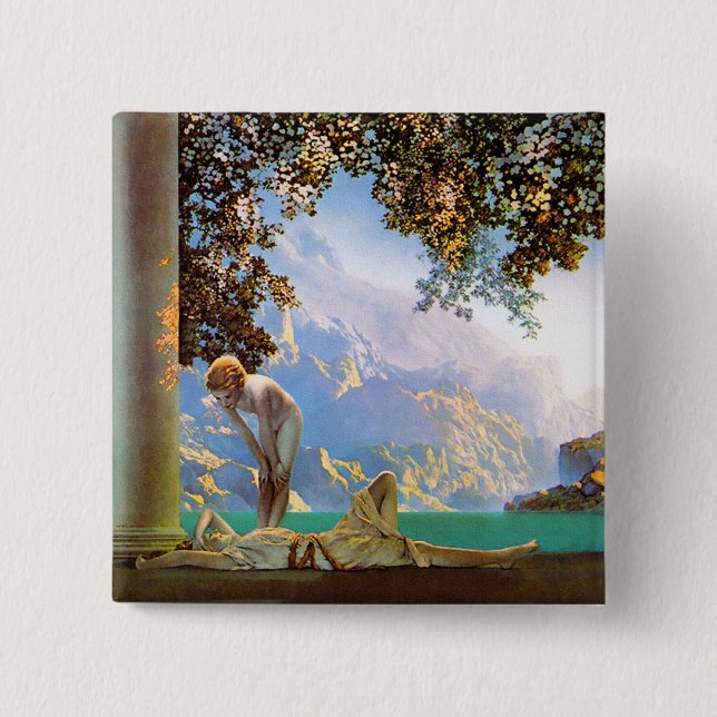 Daybreak - by Maxfield Parrish 15 Cm Square Badge (Front)