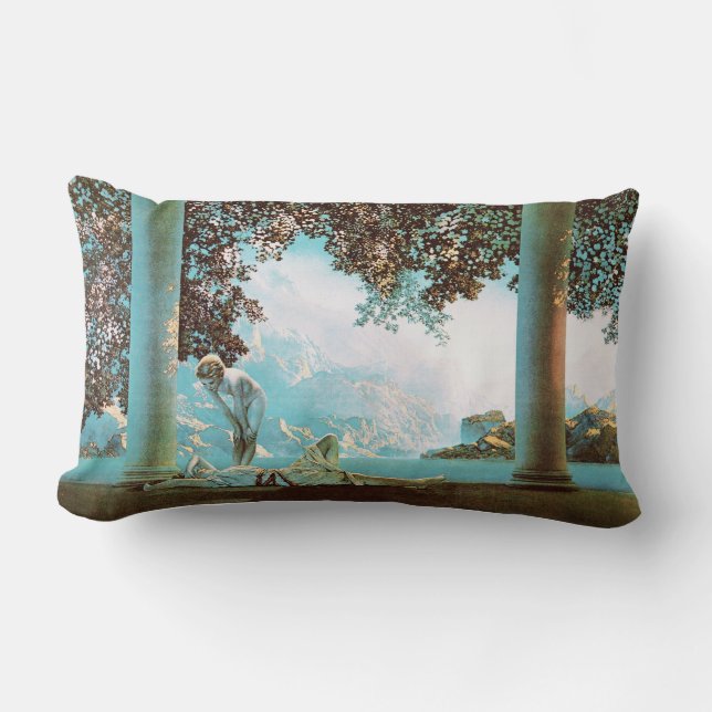 Daybreak, by Maxfield Parrish Lumbar Cushion (Front)