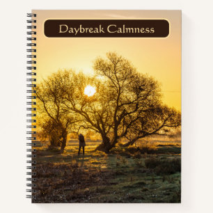 Daybreak Calmness Golden Hour Tree Notebook