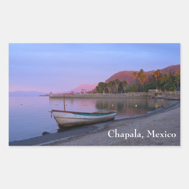 Daybreak on Lake Chapala Shores Rectangular Sticker (Front)