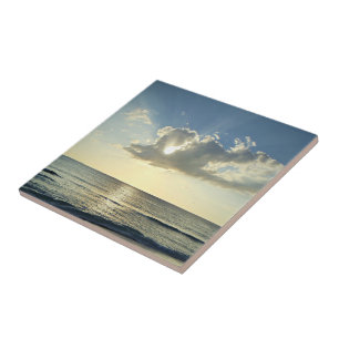 Daybreak Over the Open Water Ceramic Tile