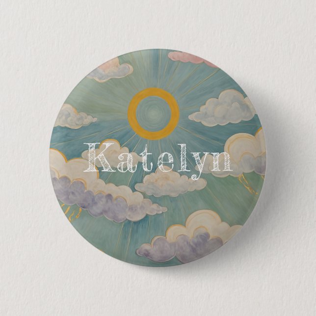 Daybreak's Embrace Personalized 6 Cm Round Badge (Front)