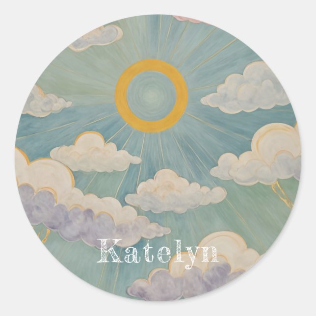 Daybreak's Embrace Personalized Classic Round Sticker (Front)