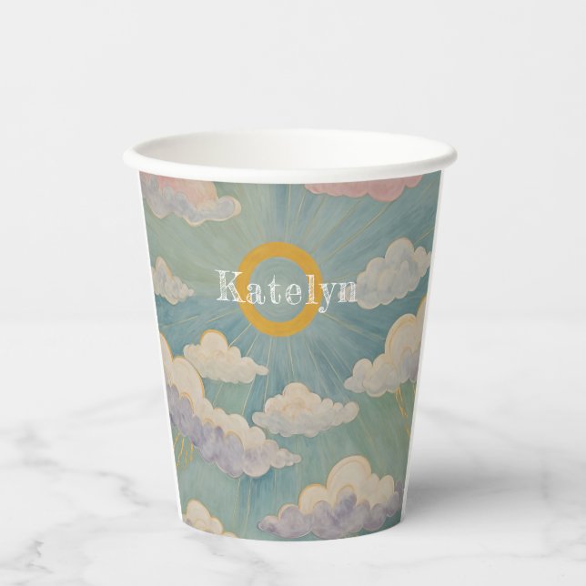 Daybreak's Embrace Personalized Paper Cups (Front)