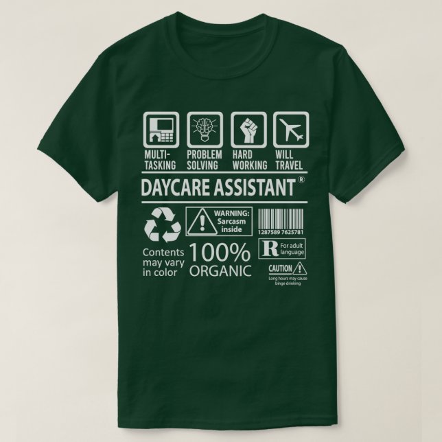 Daycare Assistant MultiTasking Certified Job Gift  T-Shirt (Design Front)