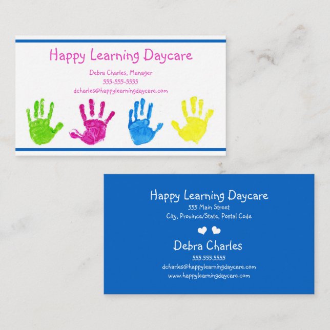 Daycare, Children, Colourful Business Card (Front/Back)