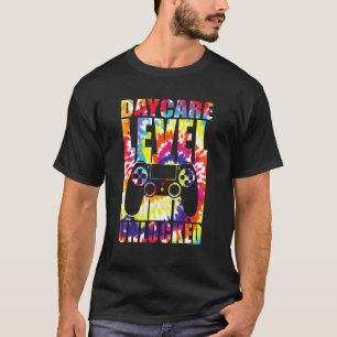 Daycare Level Unlocked Tie Dye Back To School Kids T-Shirt