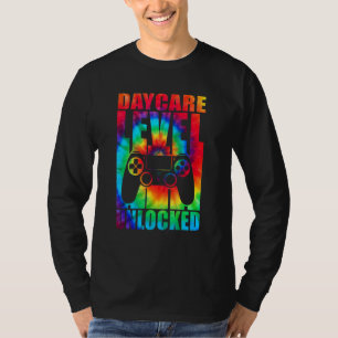 Daycare Level Unlocked Tie Dye Back To School Kids T-Shirt