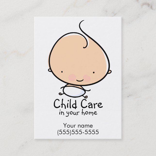 Daycare or Babysitting custom business card (Front)
