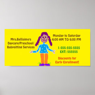 Daycare/Preschool Poster Sign. Customisable