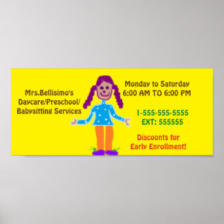 Daycare/Preschool Poster Sign. Customisable