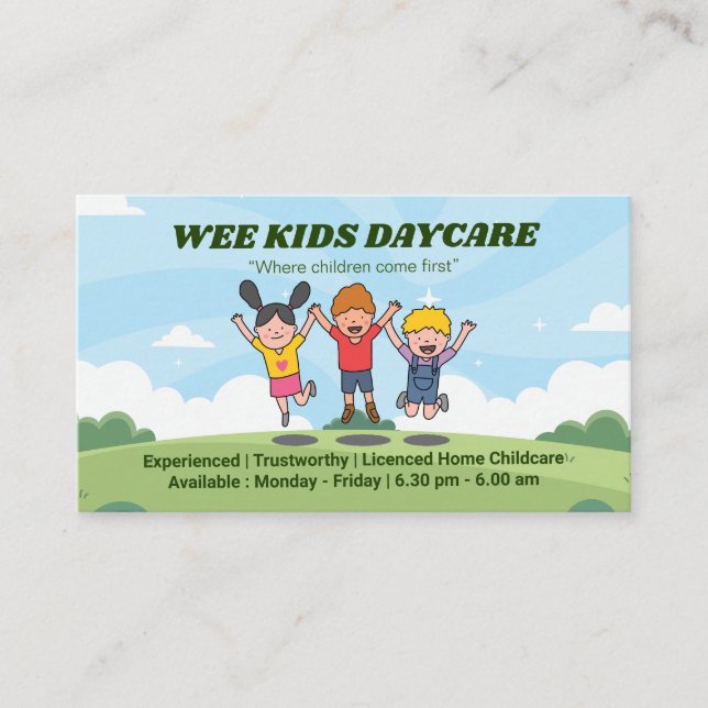 Daycare Professional Business | Happy Kids Card (Front)