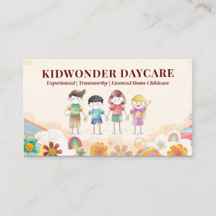 Daycare Professional Business   Kids Watercolor Business Card