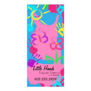 Daycare Promotional Flyer - Colourful Hand Prints Rack Card