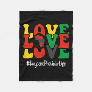 Daycare Provider Love Groovy Women Black History M Fleece Blanket