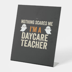 Daycare Teacher Halloween Ghost Design_1 Pedestal Sign
