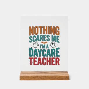Daycare Teacher Halloween Ghost Vintage Shirt Desi Acrylic Sign