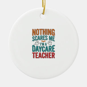 Daycare Teacher Halloween Ghost Vintage Shirt Desi Ceramic Ornament