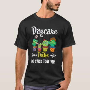 Daycare Tribe School Cactus Crew Daycare Teacher T-Shirt